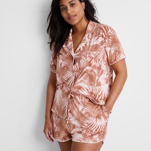 State Of Day Other - #993 State of Day Women's 2-Pc. Short-Sleeve Notched-Collar Pajama Set